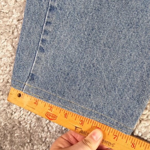 Levis 505 Jeans Mens 35x30 (Fits 33x25) Blue Straight Orange Tab Vintage Distres - Picture 16 of 16